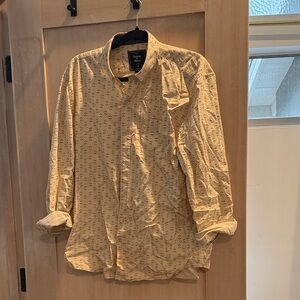 Men's Casual Button Down Shirt - Cream